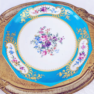 A soft paste Sèvres decagonal serving dish, 24cm