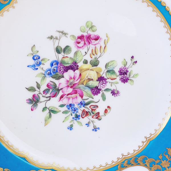 Sèvres soft paste pair of dessert plates, 24.6cm. (I)