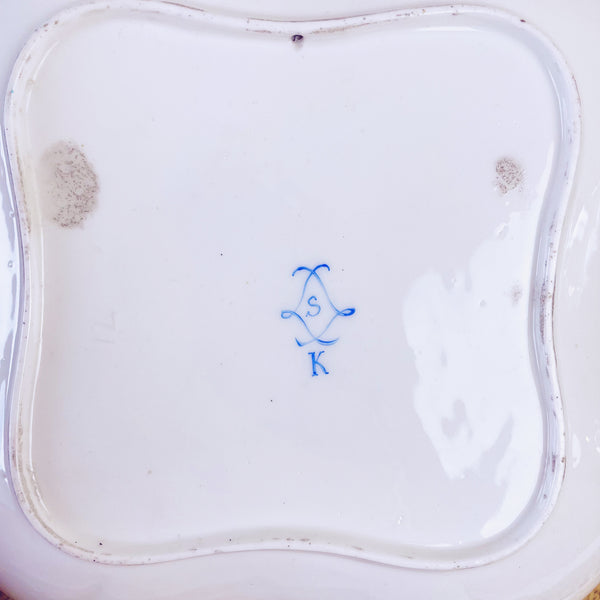 A square form Sèvres soft paste serving dish, 20cm