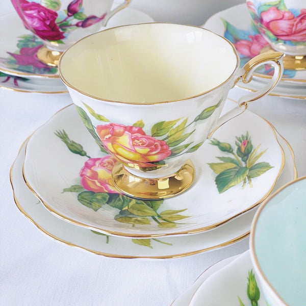 Royal Standard Harry Wheatcroft Roses harlequin tea set, six teacup trios