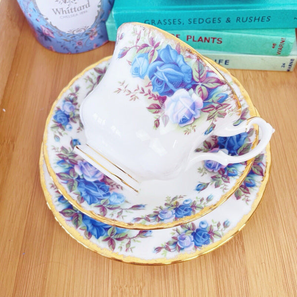 Royal Albert Moonlight Roses teaset for six - teacup trios - saucers, side plate