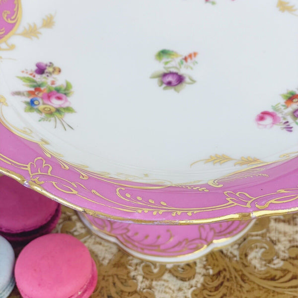 Antique pink Coalport comport