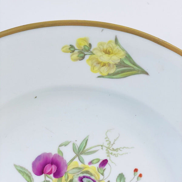 Antique Derby plate, c. 1815, handpainted flowers, possibly Moses Webster