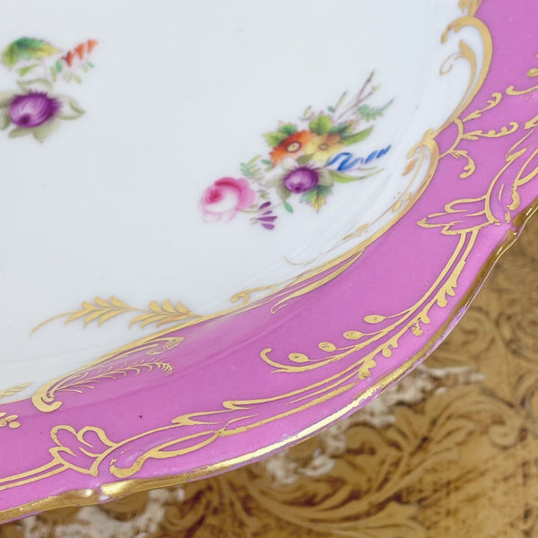 Antique pink Coalport comport