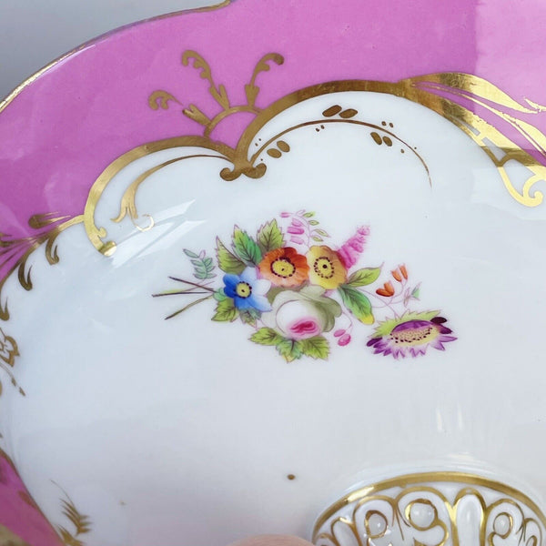 Antique pink Coalport comport