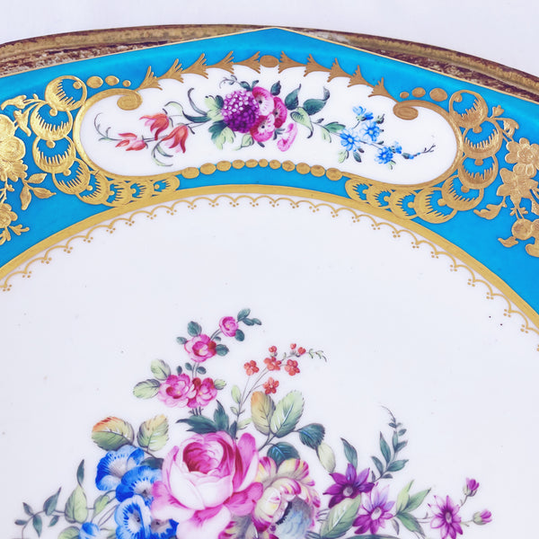 A soft paste Sèvres decagonal serving dish, 24cm