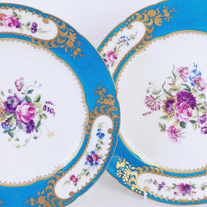 Sèvres soft paste pair of dessert plates, 24.6cm. (E)