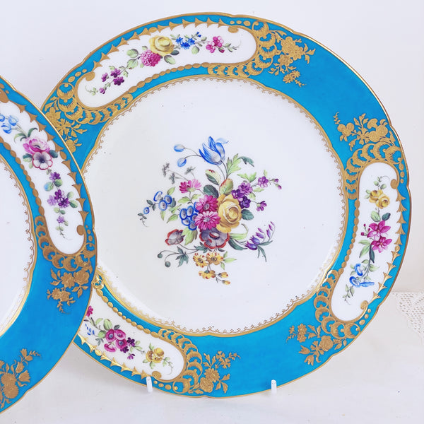 Sèvres soft paste pair of dessert plates, 24.6cm. (F)