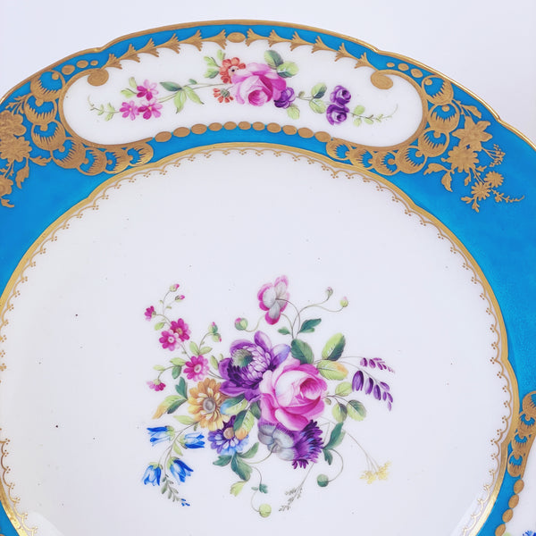 Sèvres soft paste pair of dessert plates, 24.6cm. (E)