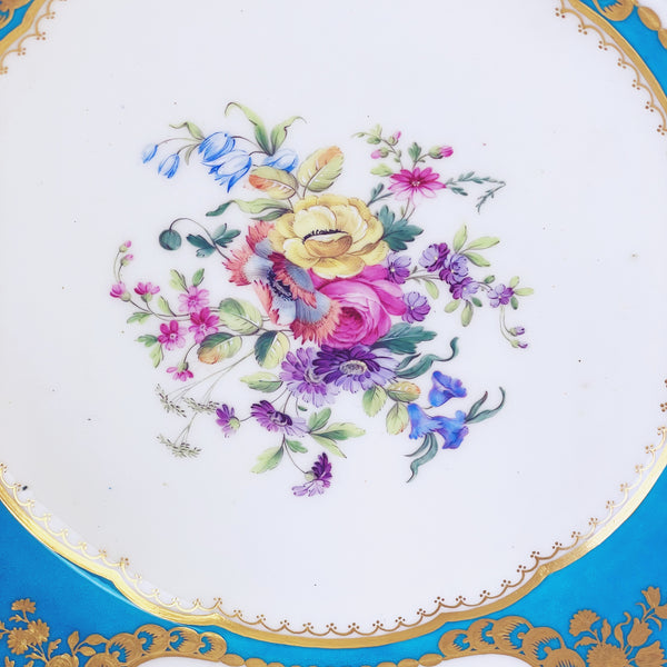 Sèvres soft paste pair of dessert plates, 24.6cm. (F)