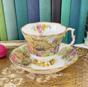 Rare Royal Albert Tranquil Garden teacup and saucer duo