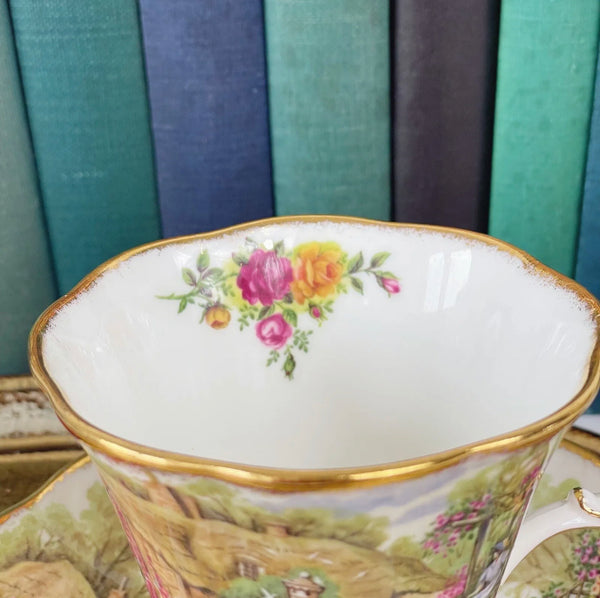 Rare Royal Albert Tranquil Garden teacup and saucer duo