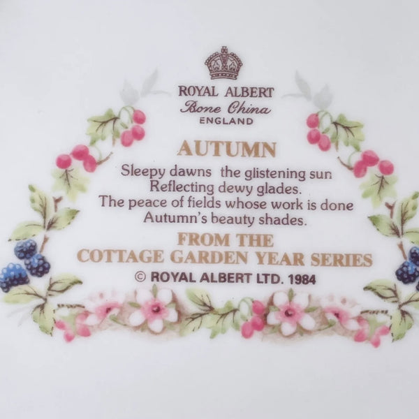 Royal Albert Cottage Garden Year plate, Autumn