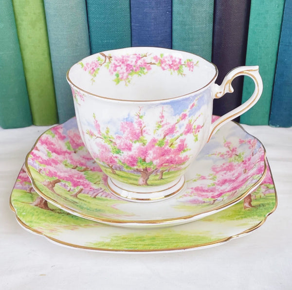 Vintage Royal Albert Blossom Time teacup trio