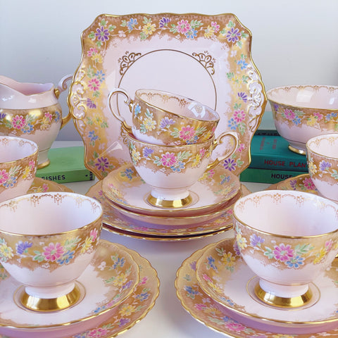Vintage pink Tuscan tea set - priced individually
