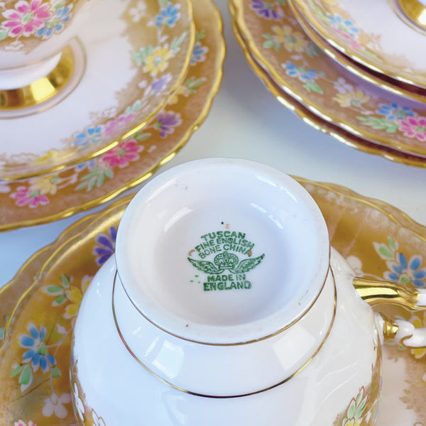 Vintage pink Tuscan tea set - priced individually